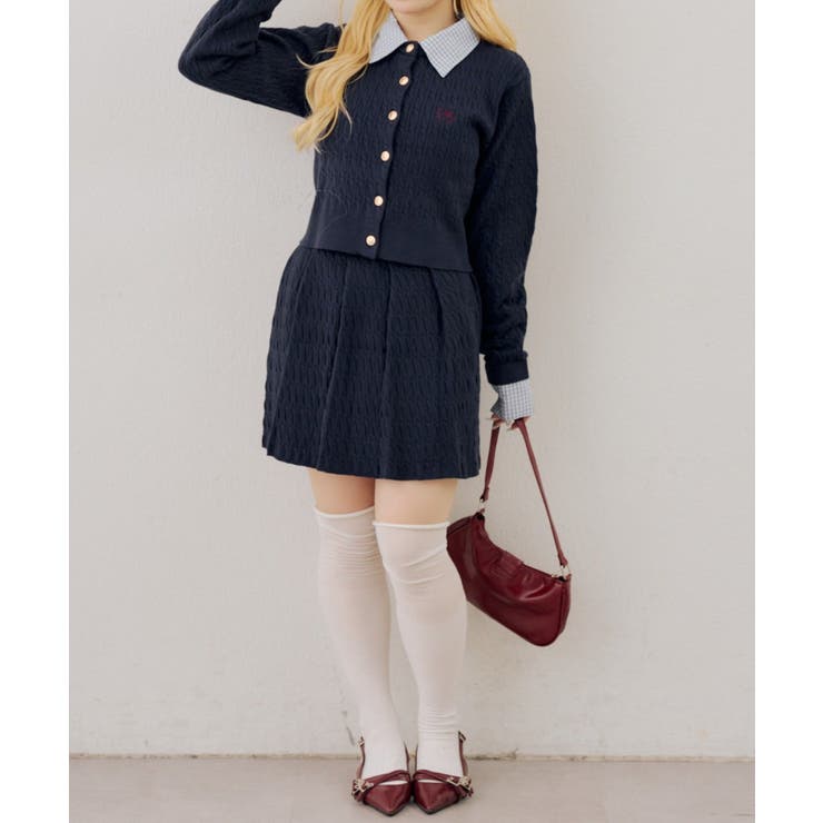 【セットアップ】ケーブルカーディガン×ミニスカート | RMAF　NICE CLAUP / OLIVE des OLIVE | 詳細画像5 