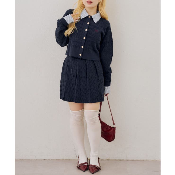 【セットアップ】ケーブルカーディガン×ミニスカート | RMAF　NICE CLAUP / OLIVE des OLIVE | 詳細画像6 