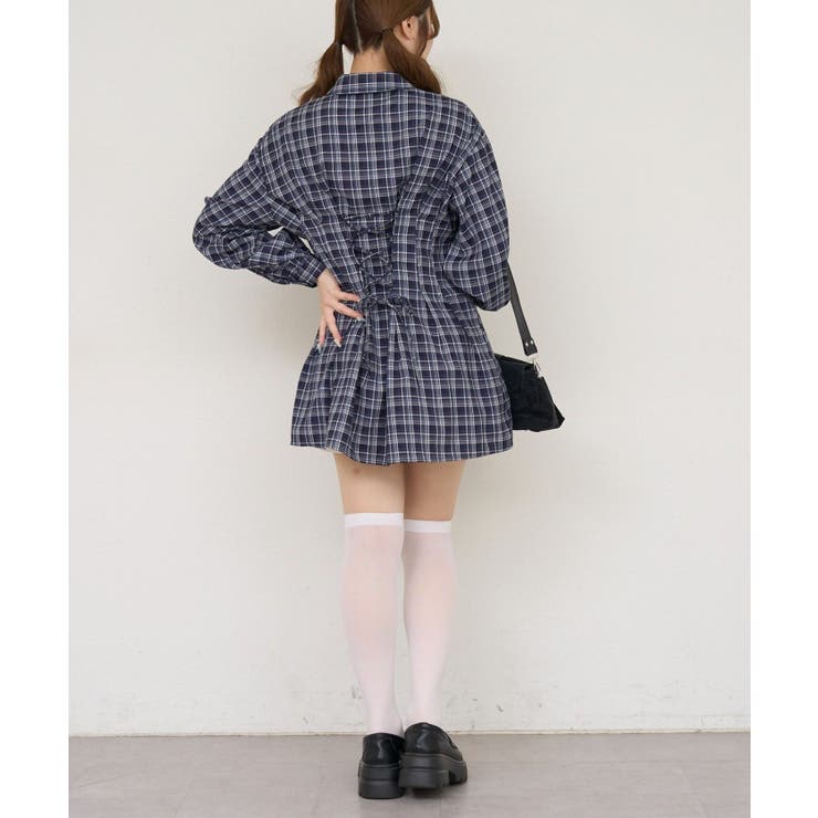 後ろレースアップシャツワンピース | RMAF　NICE CLAUP / OLIVE des OLIVE | 詳細画像10 