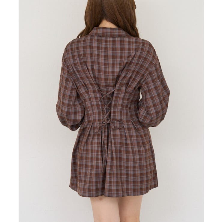 後ろレースアップシャツワンピース | RMAF　NICE CLAUP / OLIVE des OLIVE | 詳細画像14 