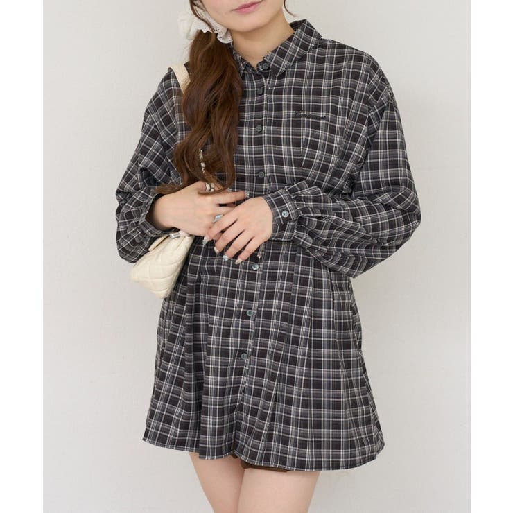 ブラック | 後ろレースアップシャツワンピース | RMAF　NICE CLAUP / OLIVE des OLIVE