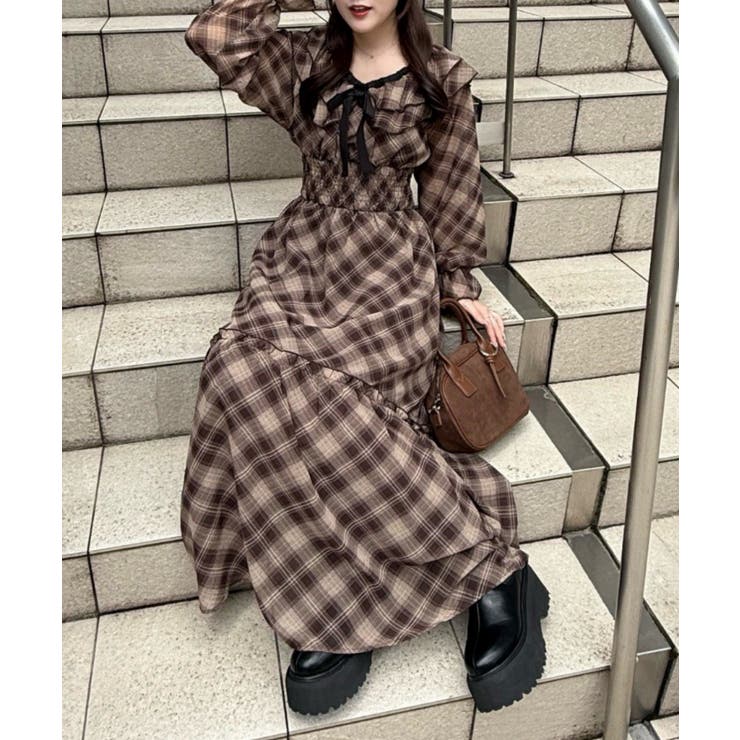 フリル衿リボンワンピース | RMAF　NICE CLAUP / OLIVE des OLIVE | 詳細画像1 