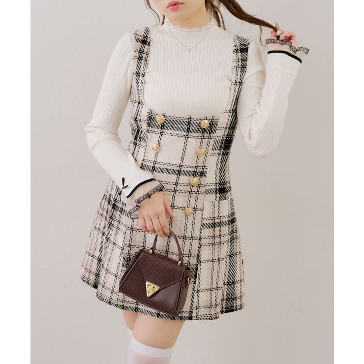 アイボリー | 【ツイードコレクション】バックレースアップミニスカート | RMAF　NICE CLAUP / OLIVE des OLIVE
