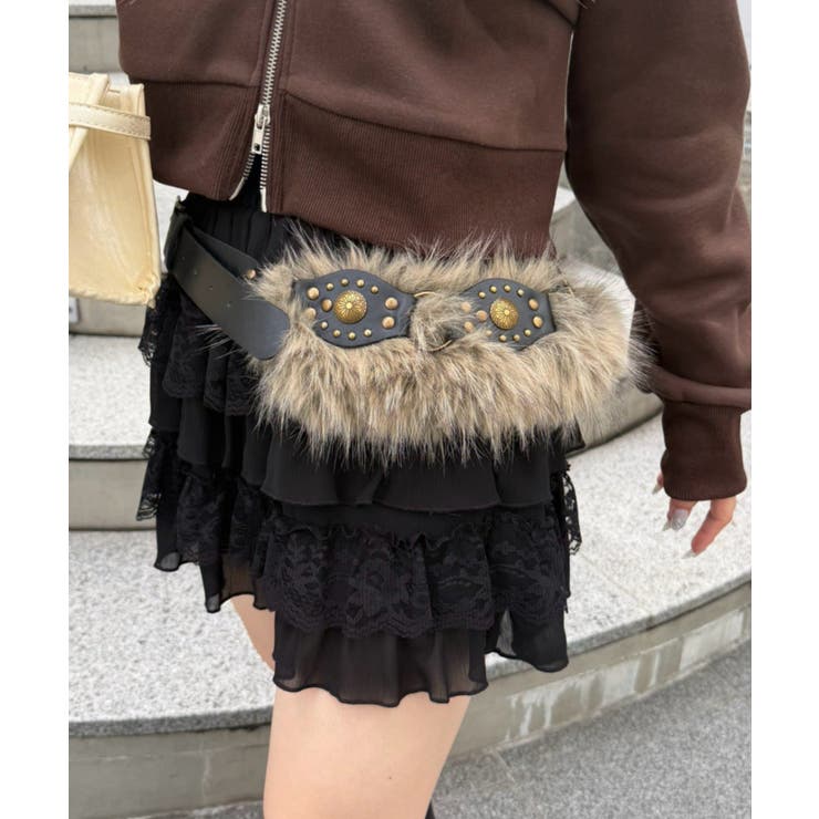 フェイクファーコンビベルト | RMAF　NICE CLAUP / OLIVE des OLIVE | 詳細画像2 