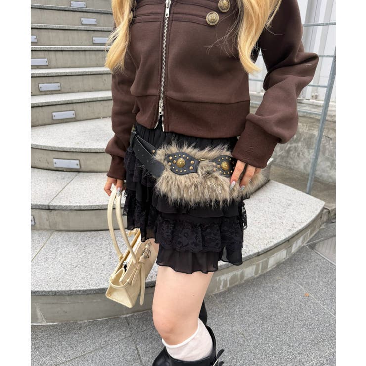 フェイクファーコンビベルト | RMAF　NICE CLAUP / OLIVE des OLIVE | 詳細画像3 