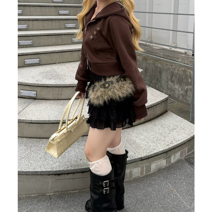 フェイクファーコンビベルト | RMAF　NICE CLAUP / OLIVE des OLIVE | 詳細画像6 