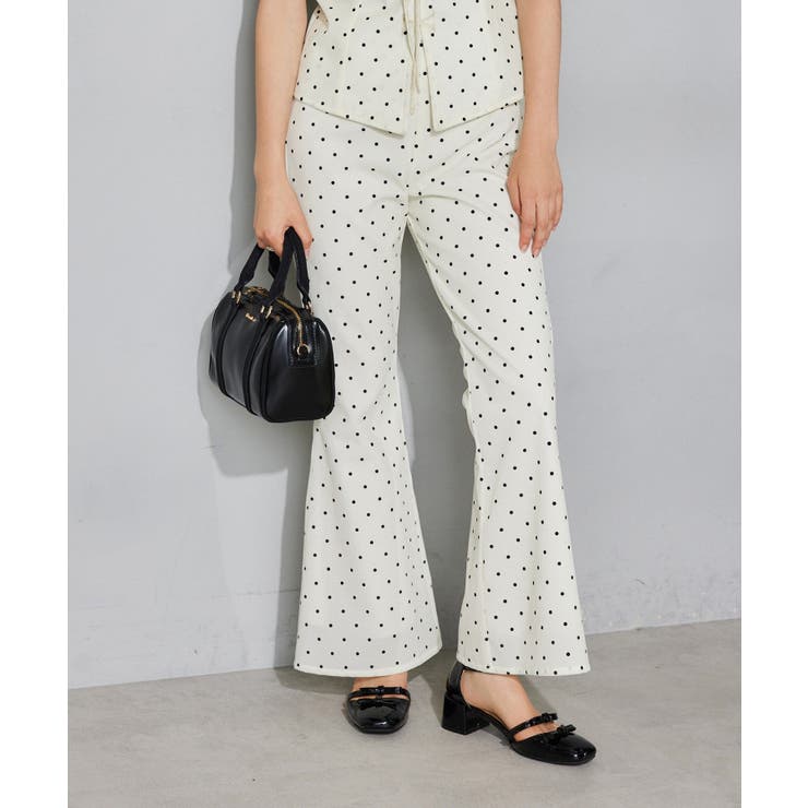 柄1 | 【Seemi.】ベロアドットパンツ | NICE CLAUP / OLIVE des OLIVE　OUTLET