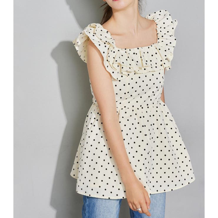 定価3万 未使用 美品 エムズグレイシー フリルドットブラウス ブラウン