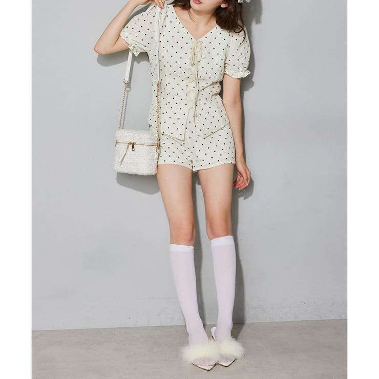 【Seemi.】ベロアドットブラウス | NICE CLAUP / OLIVE des OLIVE　OUTLET | 詳細画像5 