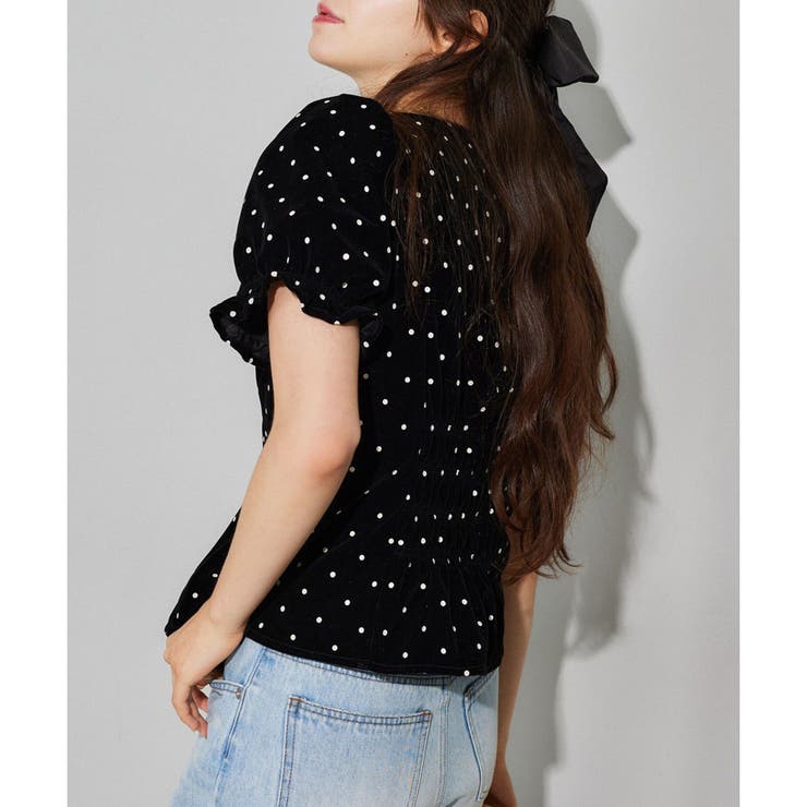 【Seemi.】ベロアドットブラウス | NICE CLAUP / OLIVE des OLIVE　OUTLET | 詳細画像12 