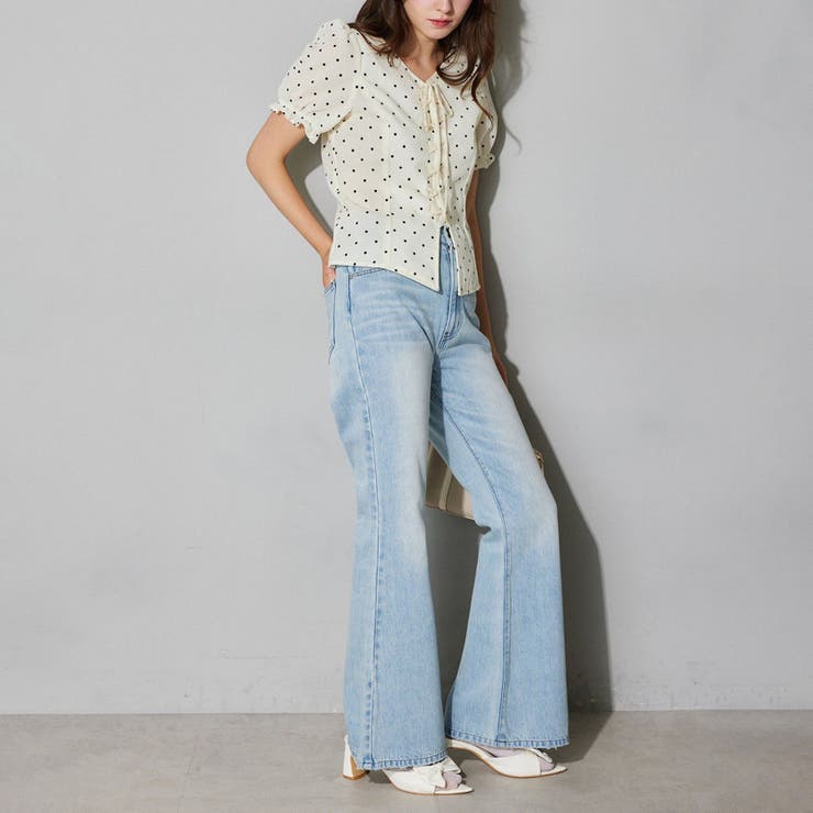 【Seemi.】ベロアドットブラウス | NICE CLAUP / OLIVE des OLIVE　OUTLET | 詳細画像8 