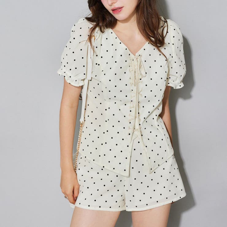 【Seemi.】ベロアドットブラウス | NICE CLAUP / OLIVE des OLIVE　OUTLET | 詳細画像1 