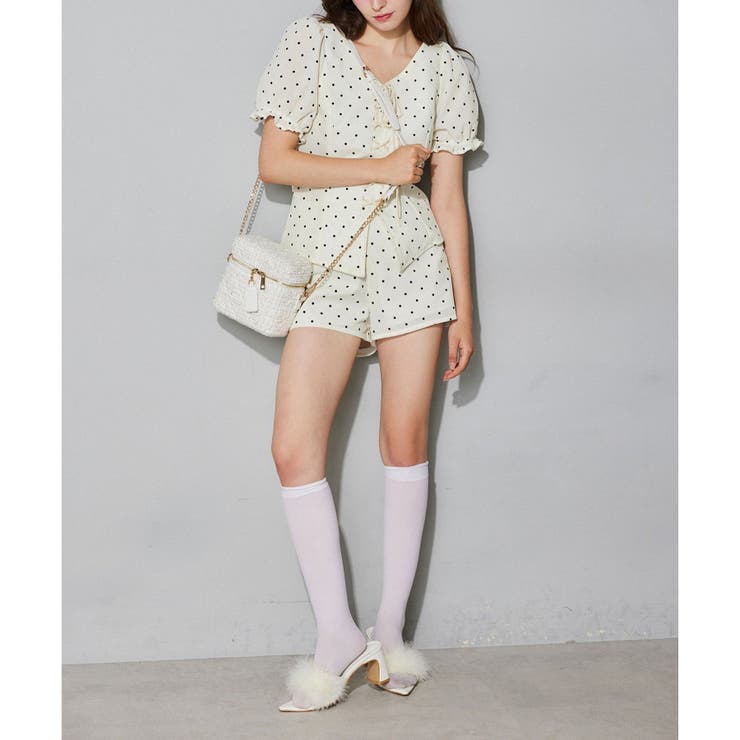 【Seemi.】ベロアドットブラウス | NICE CLAUP / OLIVE des OLIVE　OUTLET | 詳細画像4 