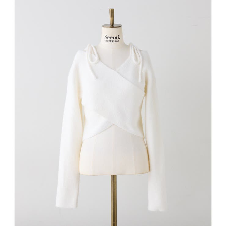アイボリー | 【Seemi.】クロスニット | NICE CLAUP / OLIVE des OLIVE　OUTLET