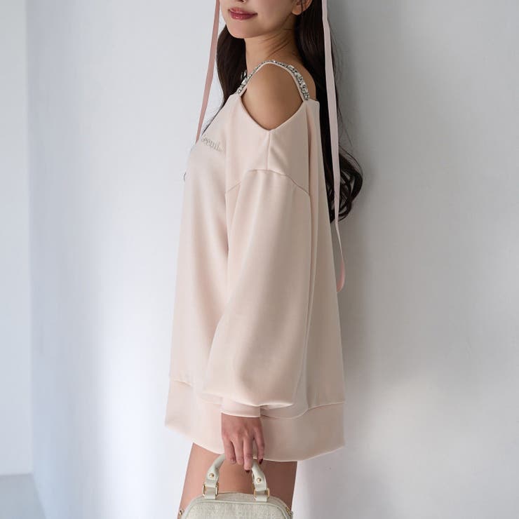 【Seemi】肩ビジューワンショルトップス | NICE CLAUP / OLIVE des OLIVE　OUTLET | 詳細画像3 