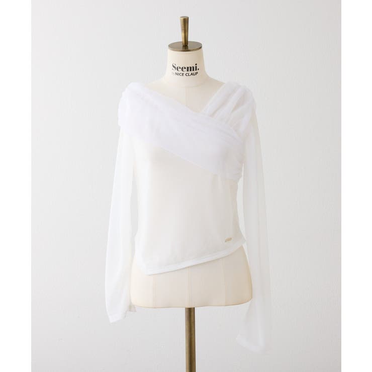 【Seemi】チュールオフショルトップス | NICE CLAUP / OLIVE des OLIVE　OUTLET | 詳細画像8 