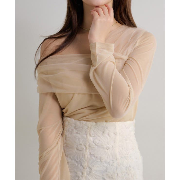 【Seemi】チュールオフショルトップス | NICE CLAUP / OLIVE des OLIVE　OUTLET | 詳細画像16 