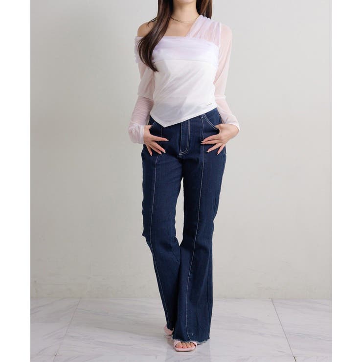 【Seemi】チュールオフショルトップス | NICE CLAUP / OLIVE des OLIVE　OUTLET | 詳細画像5 