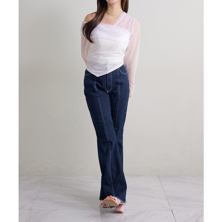 【Seemi】チュールオフショルトップス | NICE CLAUP / OLIVE des OLIVE　OUTLET | 詳細画像6 