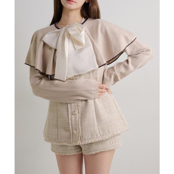 ベージュ | 【Seemi】ツイードミニワンピ | NICE CLAUP / OLIVE des OLIVE　OUTLET