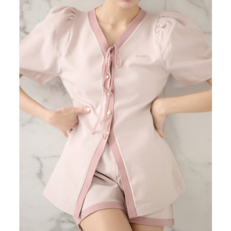 【Seemi】ニット+ショーパンセットアップ | NICE CLAUP / OLIVE des OLIVE　OUTLET | 詳細画像3 