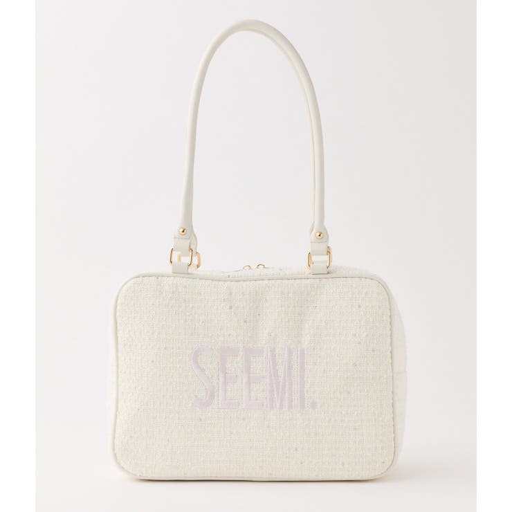 アイボリー | 【Seemi】ツイードスクエアボストンバック | NICE CLAUP / OLIVE des OLIVE　OUTLET