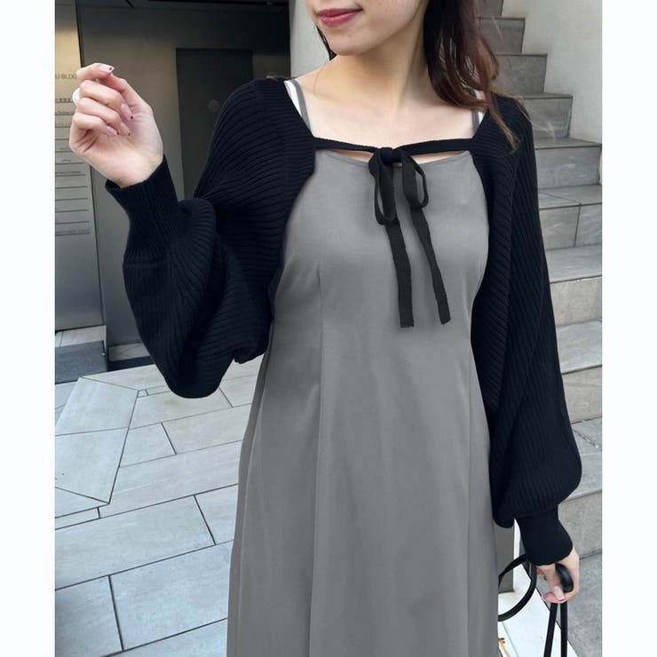 スカラップヘムボレロ＆ワンピースセット 120cm JUNOAH ワンピース 「選べる」チュールボレロ＋フレアキャミ