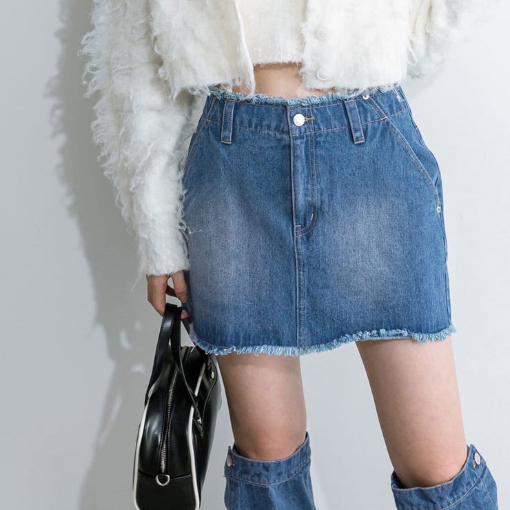 フリンジデニムミニスカート | RMAF NICE CLAUP / OLIVE des OLIVE | 詳細画像6