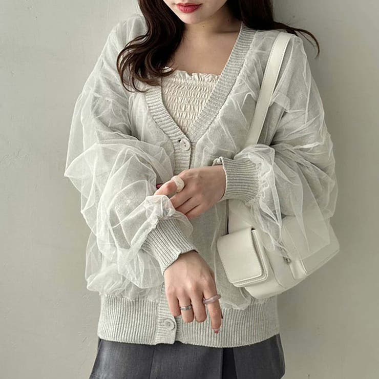 チュール重ねゆったりカーディガン | RMAF NICE CLAUP / OLIVE des OLIVE | 詳細画像2