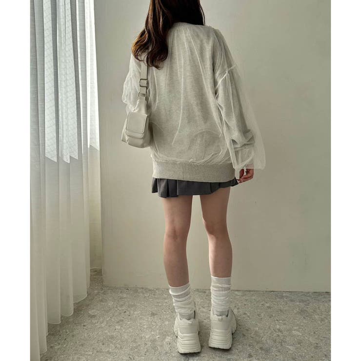 チュール重ねゆったりカーディガン | RMAF NICE CLAUP / OLIVE des OLIVE | 詳細画像8