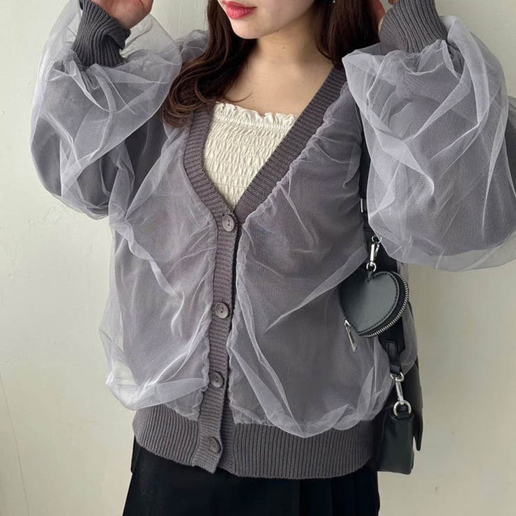 チュール重ねゆったりカーディガン | RMAF NICE CLAUP / OLIVE des OLIVE | 詳細画像9