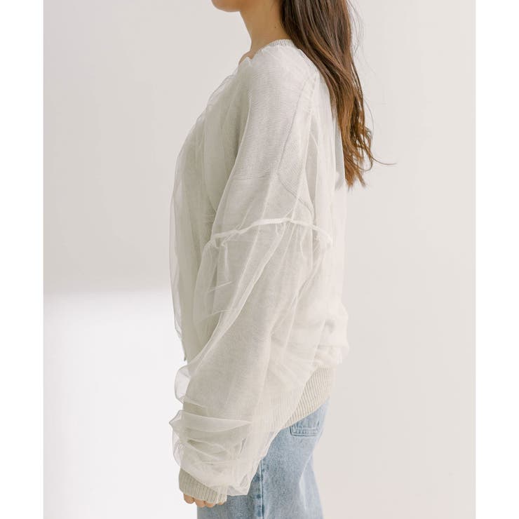 チュール重ねゆったりカーディガン | RMAF NICE CLAUP / OLIVE des OLIVE | 詳細画像21