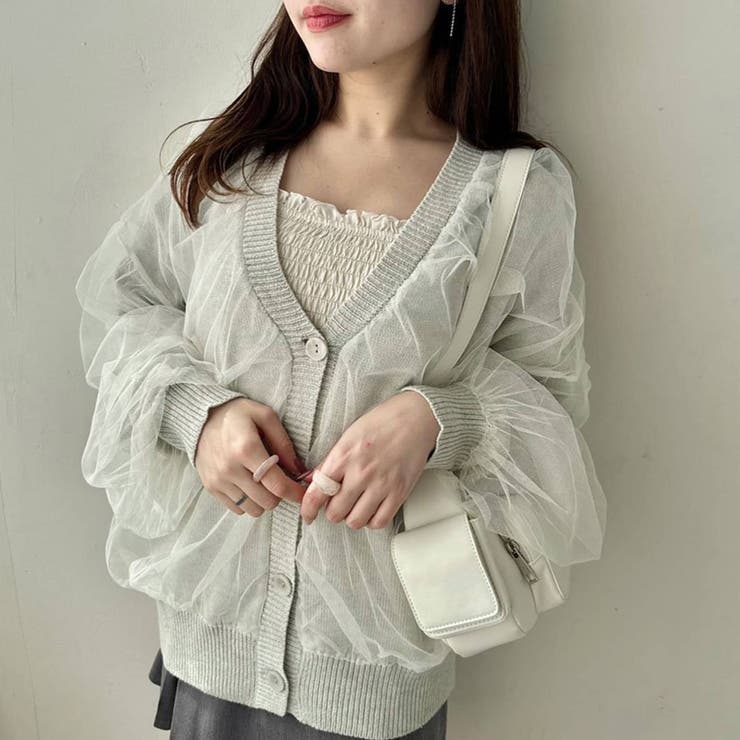 チュール重ねゆったりカーディガン | RMAF NICE CLAUP / OLIVE des OLIVE | 詳細画像3