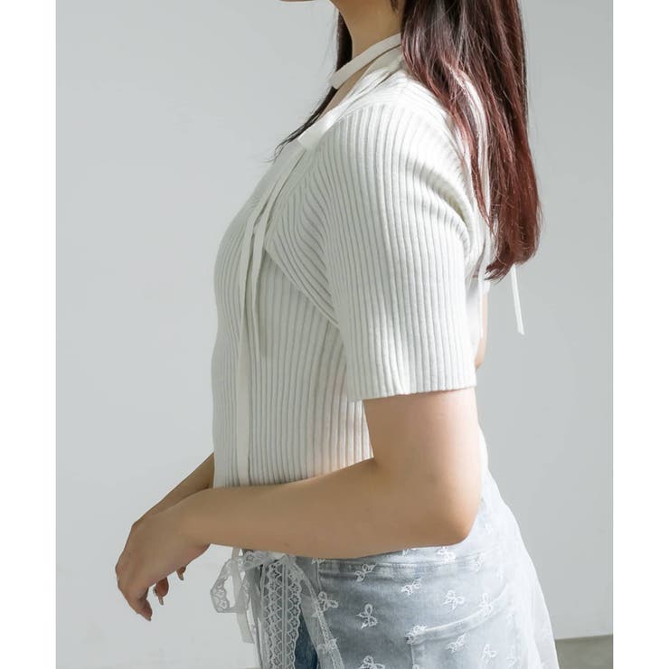 【OLIVE des OLIVE】肩リボンレイヤードリブニット | NICE CLAUP / OLIVE des OLIVE　OUTLET | 詳細画像10 