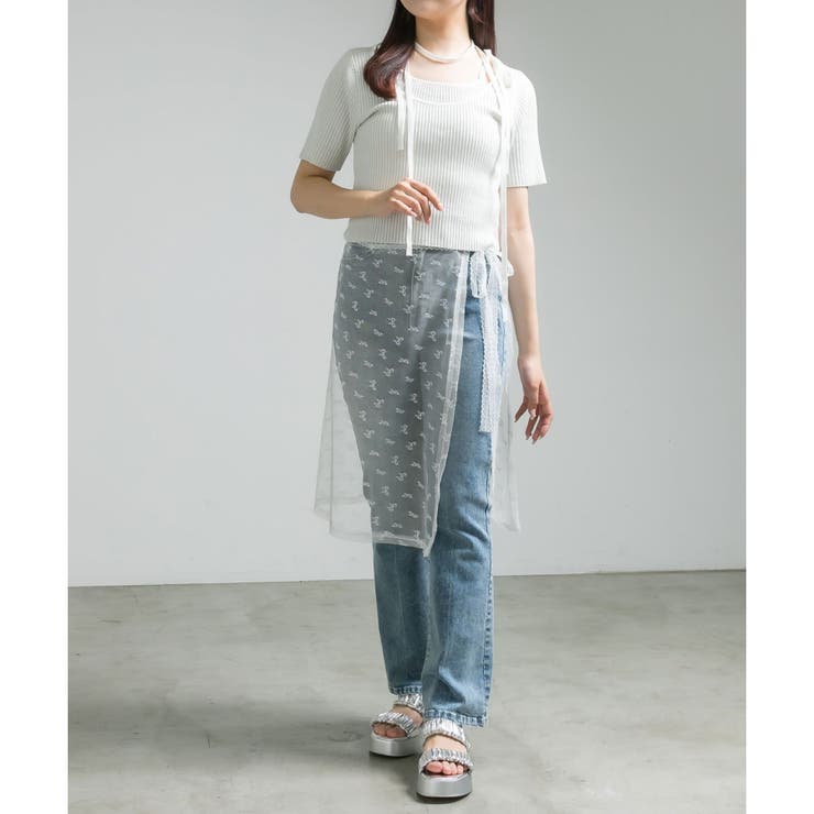 【OLIVE des OLIVE】肩リボンレイヤードリブニット | NICE CLAUP / OLIVE des OLIVE　OUTLET | 詳細画像12 