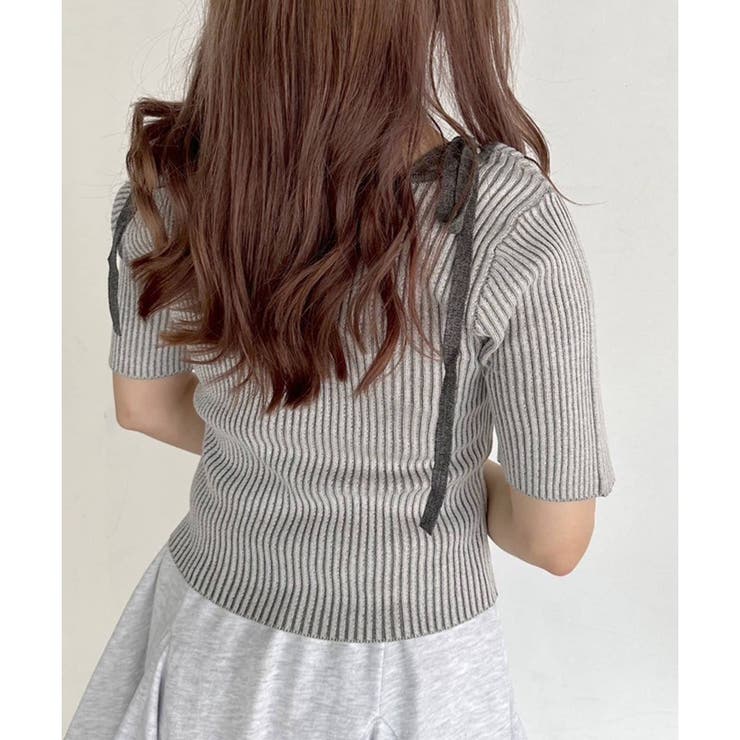 【OLIVE des OLIVE】肩リボンレイヤードリブニット | NICE CLAUP / OLIVE des OLIVE　OUTLET | 詳細画像4 