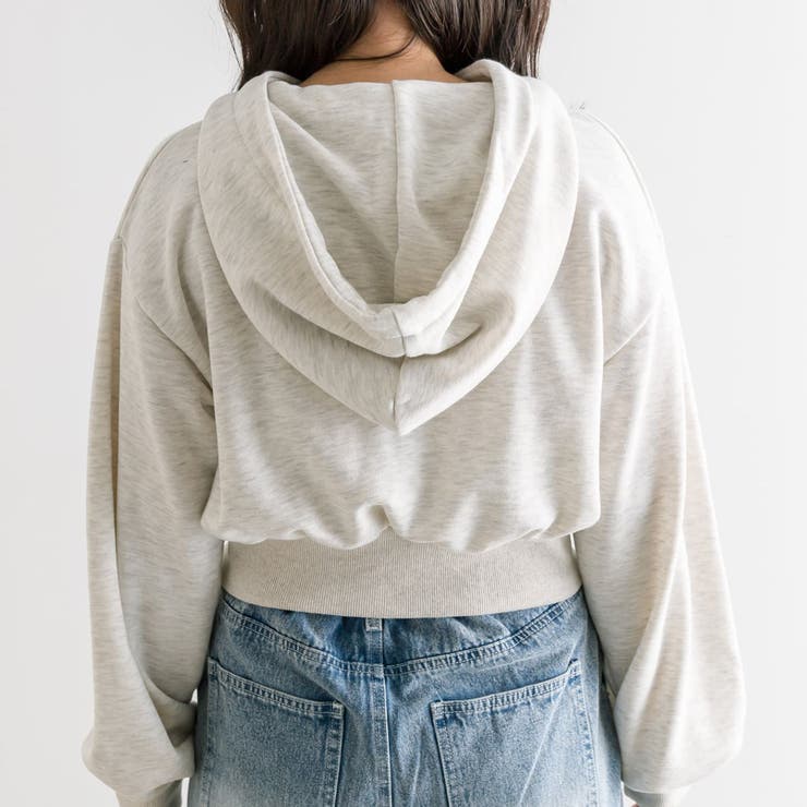 ビジューブローチ付ZIPパーカー[品番：OLOW0012898]｜RMAF NICE CLAUP