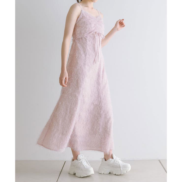 M me eme マーメイドワンピース ビジュー ピンク エムエメ M me eme