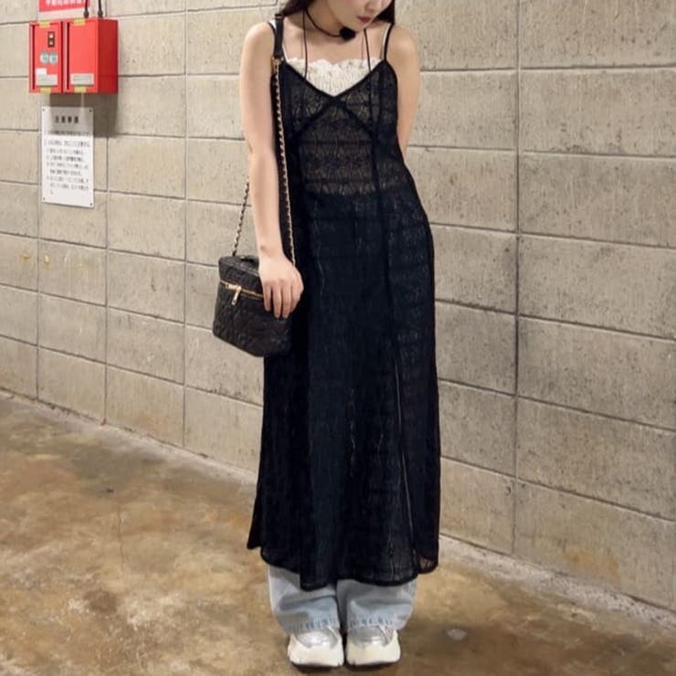 リメイク　テーブルクロス　レースキャミワンピース① クロスレースキャミワンピース | レディースファッション通販