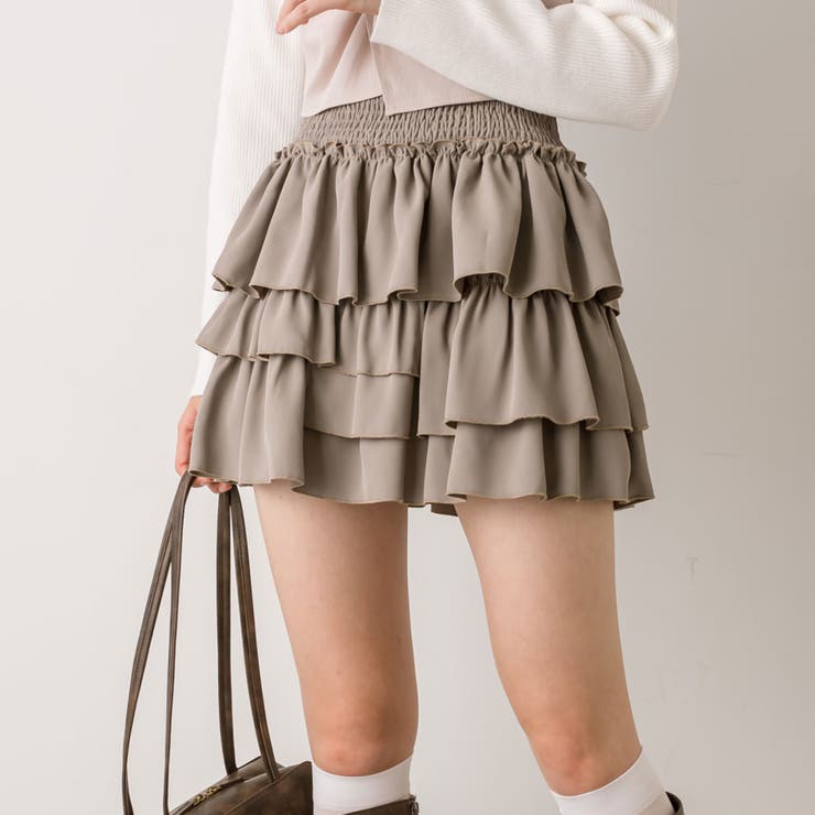 OLIVE des OLIVE】フリルミニティアードスカート[品番：NCLW0016848