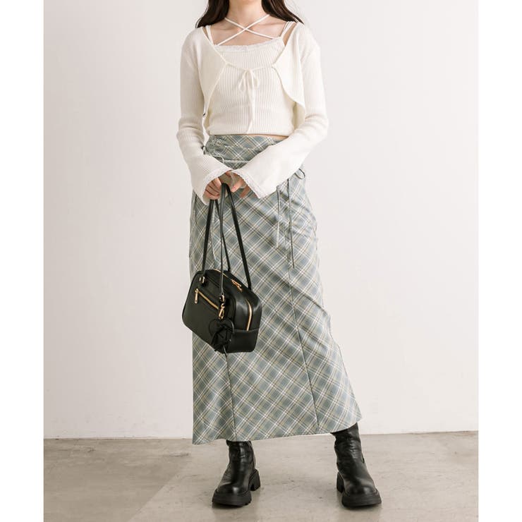 OLIVE des OLIVE】ドロストリボンチェックナロース[品番