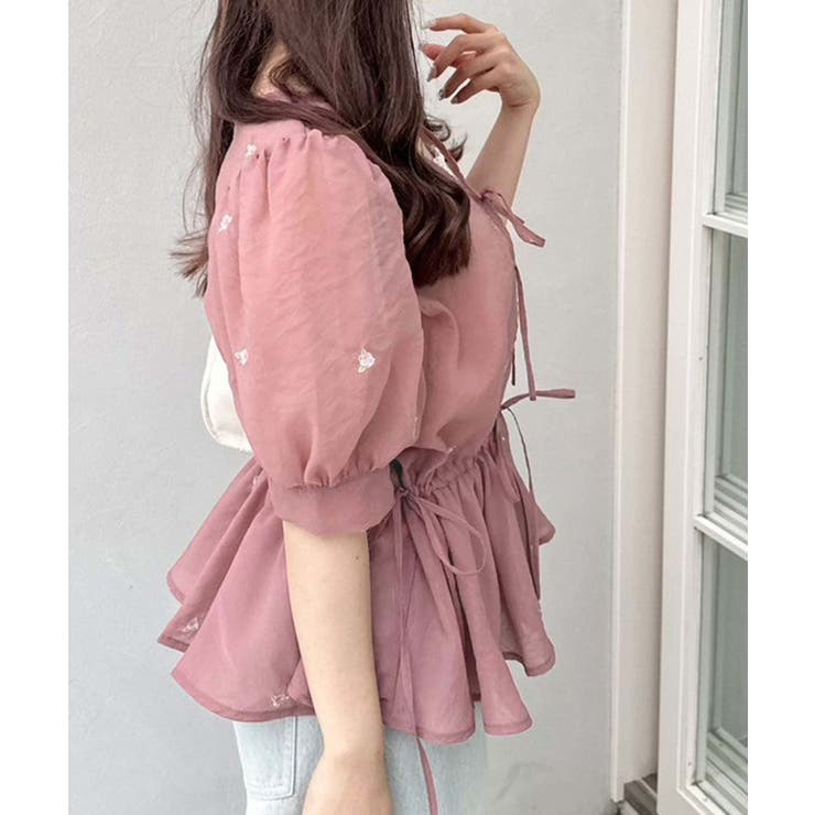 OLIVE des OLIVE ノースリーブシャツミニワンピース ピンク OLIVE des ワンピース YUI企画 ノースリーブシャツミニ