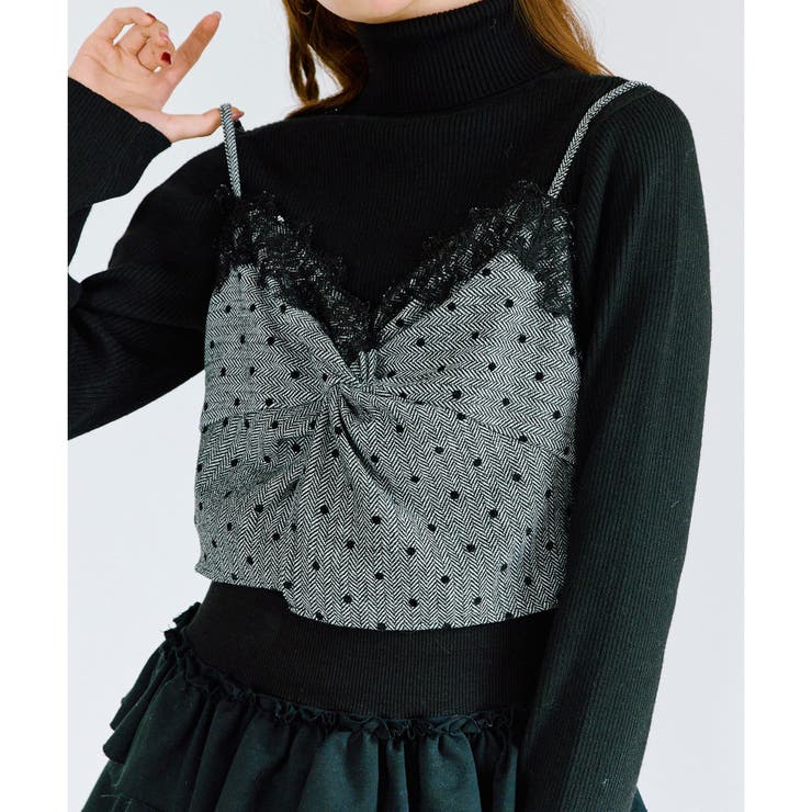 ブラック系 | 【OLIVE des OLIVE】レースツイストビスチェ | NICE CLAUP / OLIVE des OLIVE　OUTLET