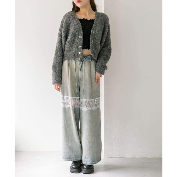 【OLIVE des OLIVE】ブークレ起毛ショートカーデ | NICE CLAUP / OLIVE des OLIVE　OUTLET | 詳細画像10 