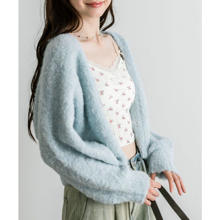 【OLIVE des OLIVE】ブークレ起毛ショートカーデ | NICE CLAUP / OLIVE des OLIVE　OUTLET | 詳細画像14 