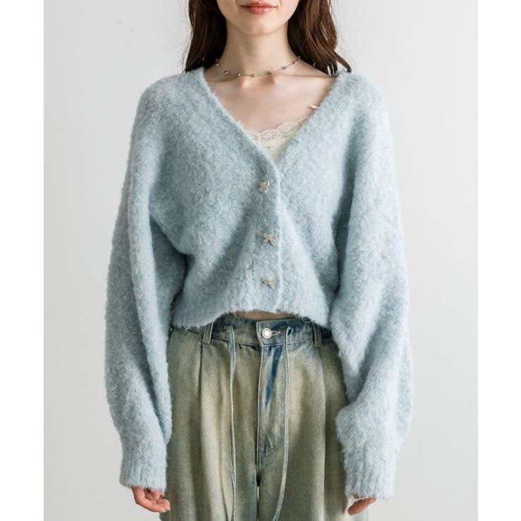【OLIVE des OLIVE】ブークレ起毛ショートカーデ | NICE CLAUP / OLIVE des OLIVE　OUTLET | 詳細画像17 