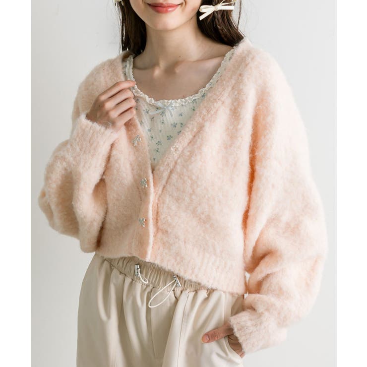 【OLIVE des OLIVE】ブークレ起毛ショートカーデ | NICE CLAUP / OLIVE des OLIVE　OUTLET | 詳細画像24 