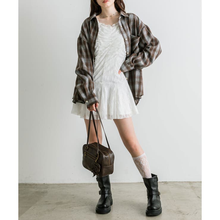 OLIVE des OLIVE】胸ギャザーレースミニワンピース[品番：NCLW0014778]｜NICE CLAUP / OLIVE des OLIVE  OUTLET（ナイスクラップ オリーブデオリーブ アウトレット）のレディースファッション通販｜SHOPLIST（ショップリスト）