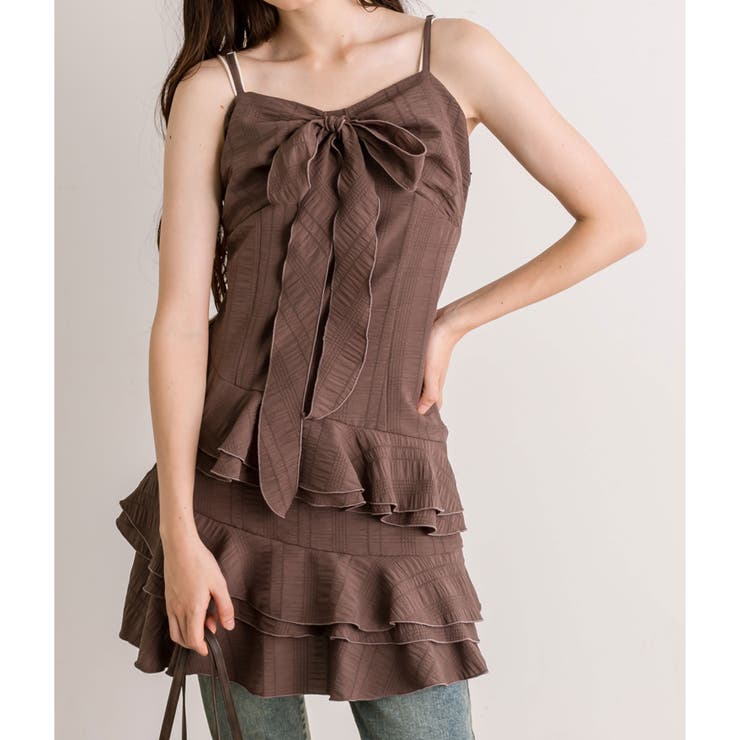 OLIVE des OLIVE】ダブルラッフルミニキャミワンピース[品番