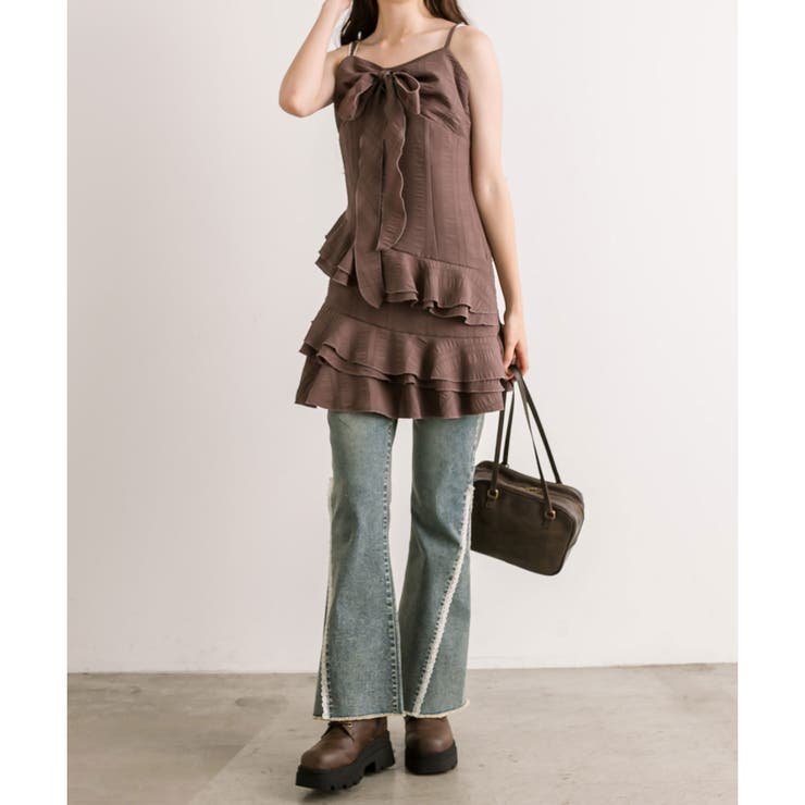 OLIVE des OLIVE】ダブルラッフルミニキャミワンピース[品番